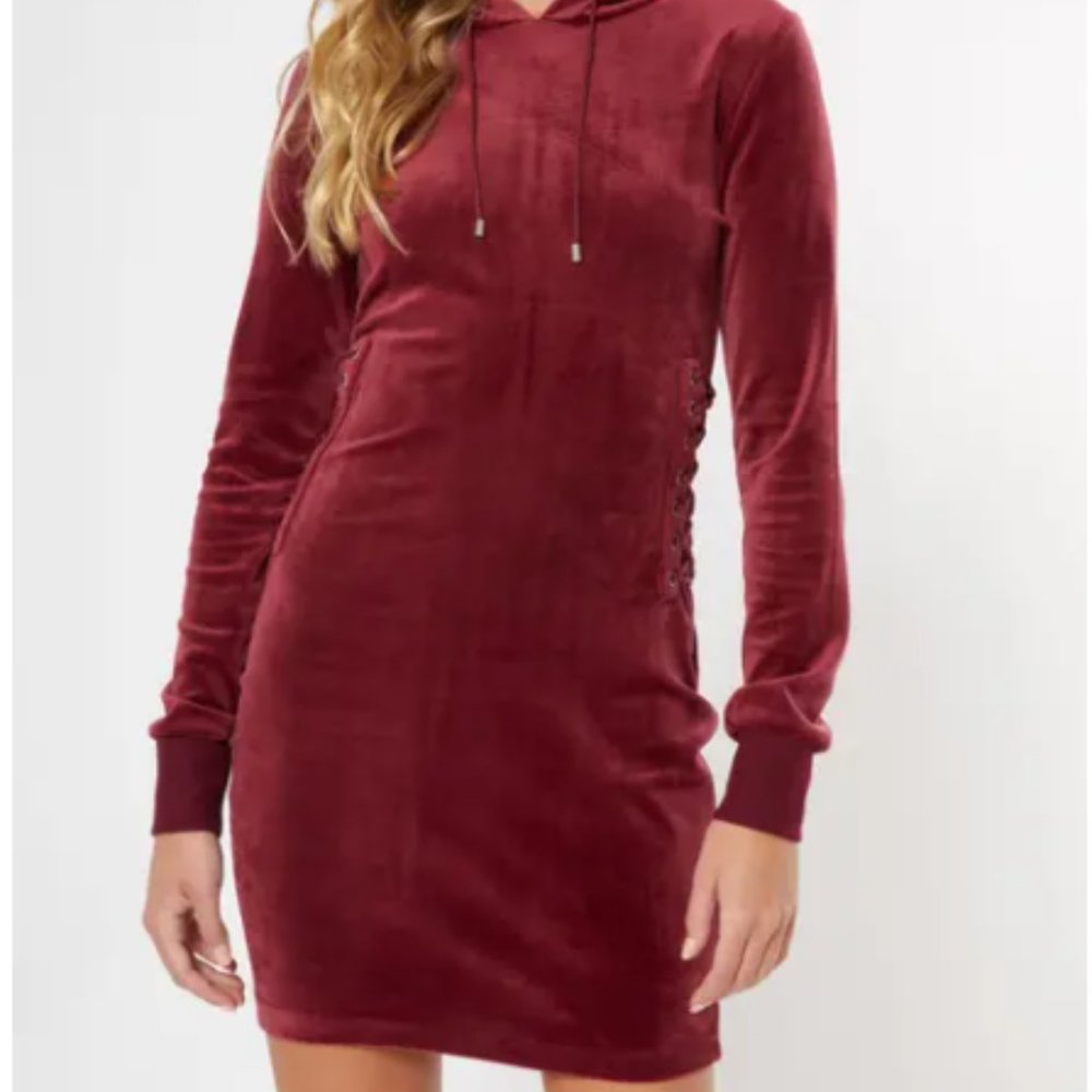 Burgundy Velour Dress